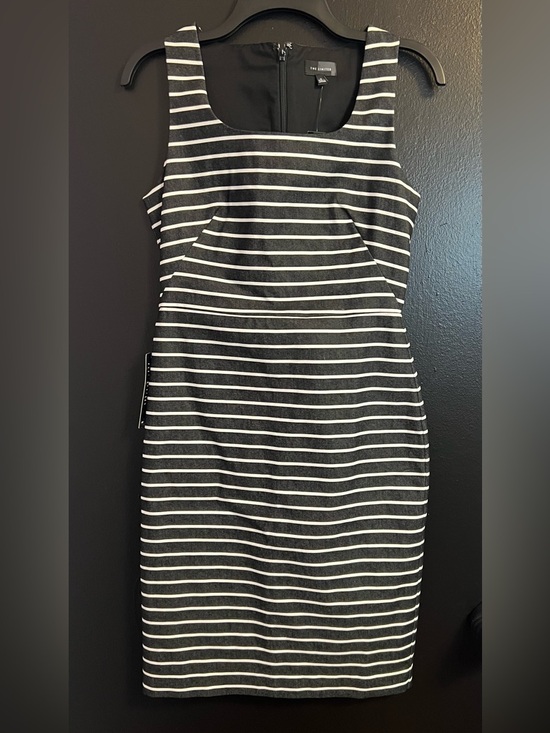 The Limited Dresses & Skirts - The Limited Black and White Striped Midi Sheath Dress